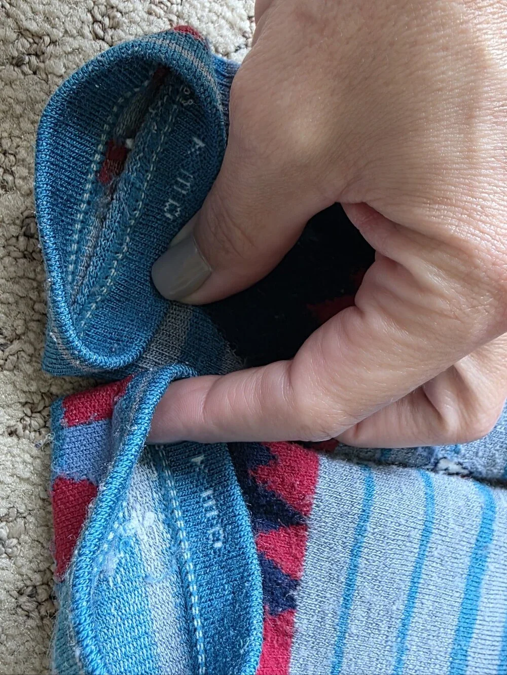 Smartwool Kids Yeti Washed Crew Socks in Blue, Red, White